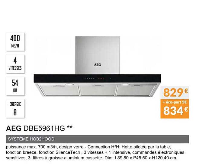 aeg dbe5961hg système hob2hood