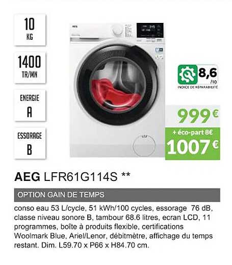 aeg lfr61g114s option gain de temps