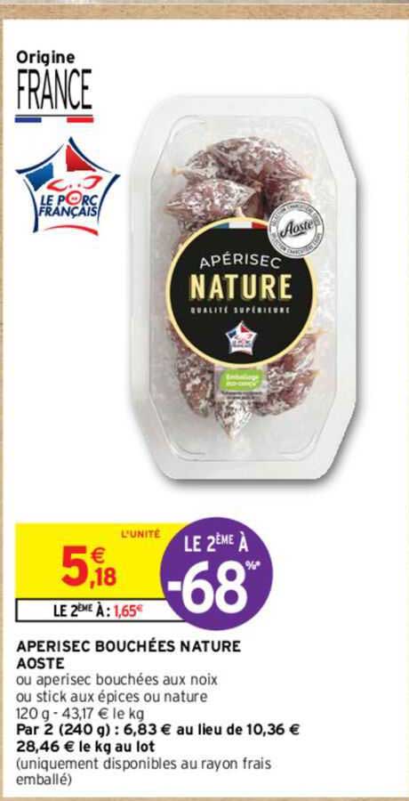 Apérisec Bouchées Nature Aoste