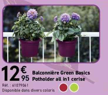 balconnière green basics potholder all in 1 cerise