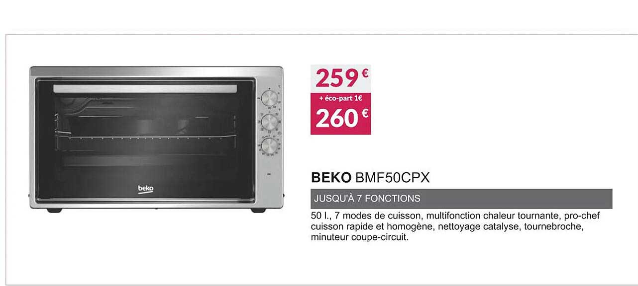 beko bmf50cpx jusqu'à 7 fonctions