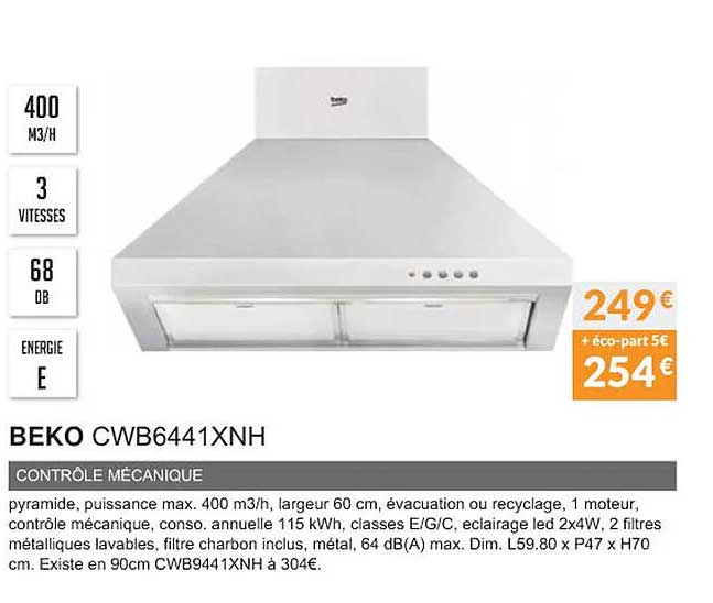 Beko Cwb6441xnh Contrôle Mécanique