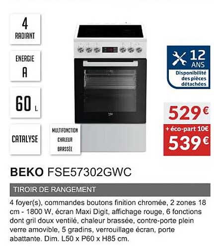 Beko Fse57302gwc Tiroir De Rangement