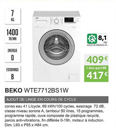beko wte7712bs1w ajout de linge en cours de cycle