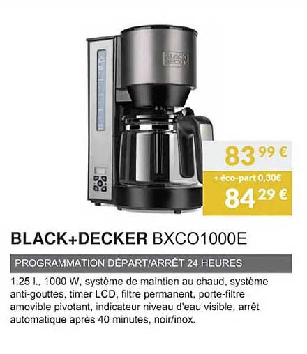 black+decker bxco1000e programmation départ arrêt 24 heures