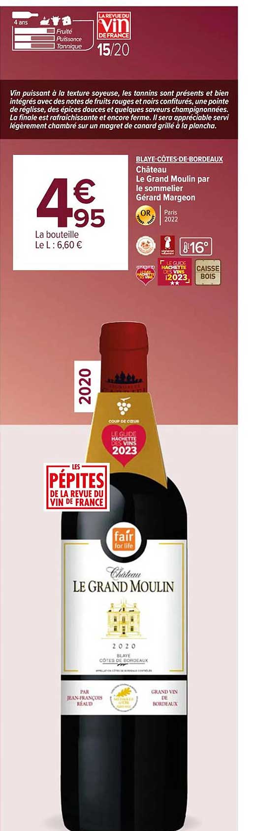 blaye-côtes-de-bordeaux château le grand moulin par le sommelier gérard margeon