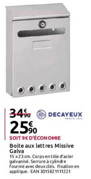 boîte aux lettres missive galva