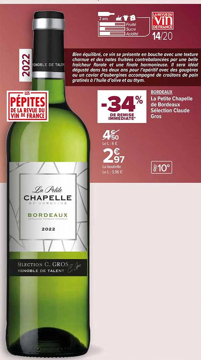 bordeaux la petite chapelle de bordeaux sélection claude gros