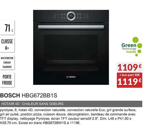 bosch hbg672bb1s hotair 4d: chaleur sans odeurs