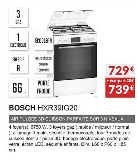 bosch hxr39ig20 air pulsée 3d cuisson parfaite sur 3 niveaux
