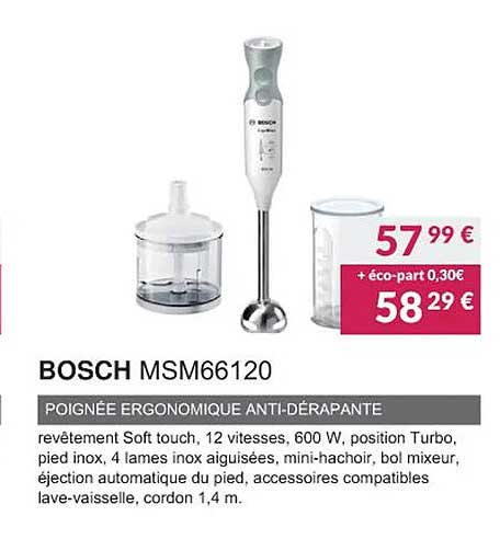 bosch msm66120 poignée ergonomique anti-dérapante