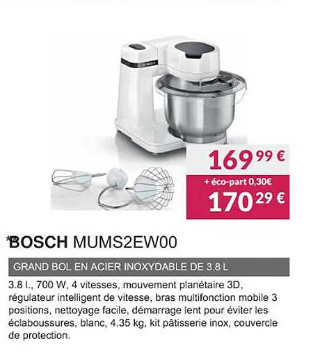 bosch mums2ew00 grand bol en acier inoxydable de