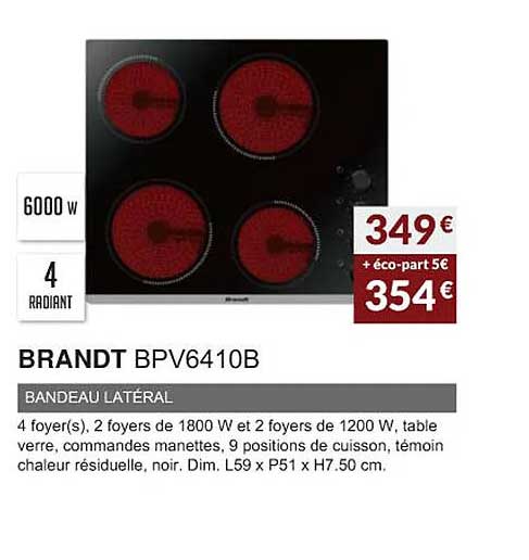 Brandt Bpv6410b Bandeau Latéral