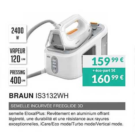 braun is3132wh semelle incurvée freeglide 3d