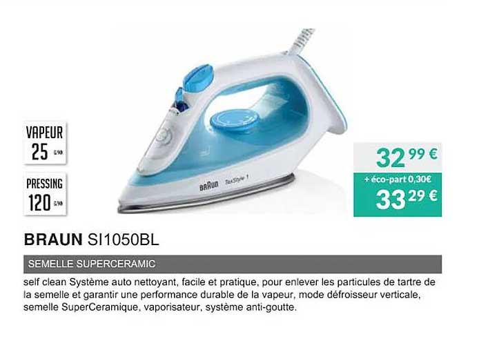 braun si1050bl semelle superceramic