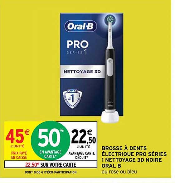 brosse à dents électrique pro séries 1 nettoyage 3d noire oral b