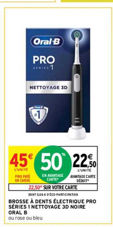 brosse à dents électrique pro séries 1 nettoyage 3d noire oral b