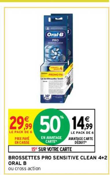 Brossettes Pro Sensitive Clean 4+2 Oral B
