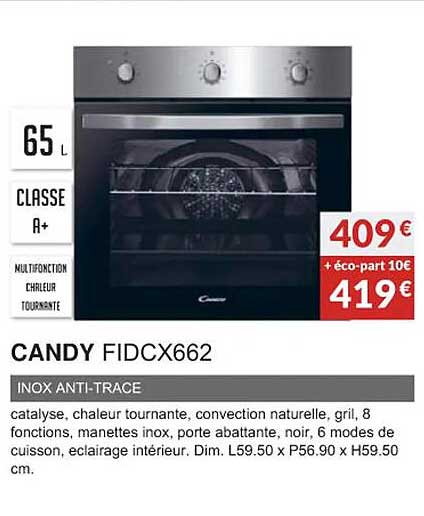 candy fidcx662 inox anti-trace