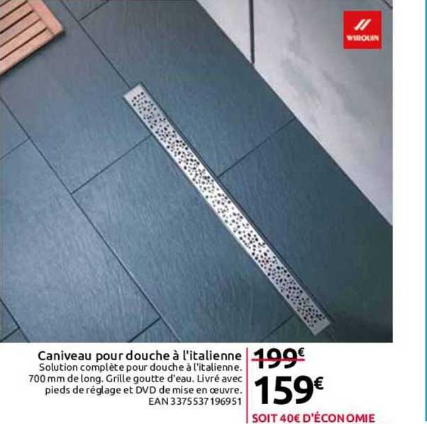caniveau pour douche à l'italienne