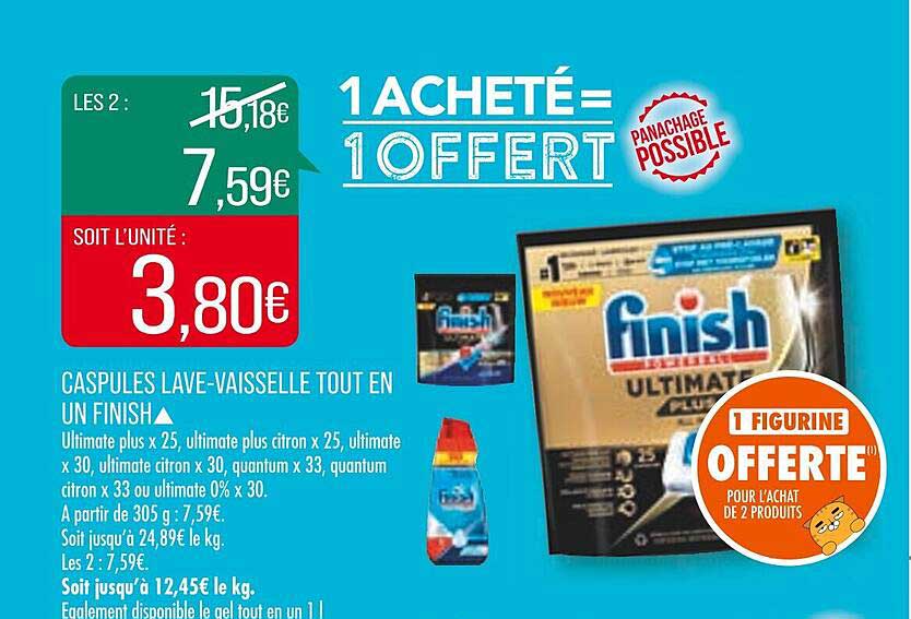 capsules lave-vaisselle tout en un finish