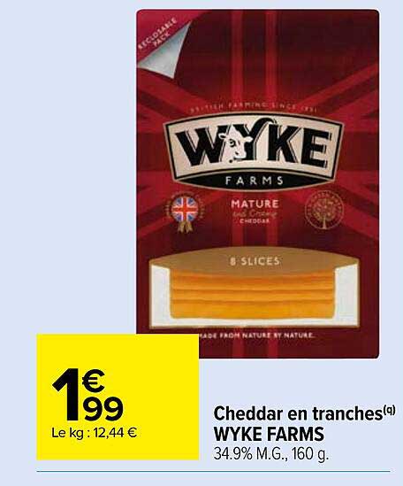 Cheddar En Tranches Wyke Farms