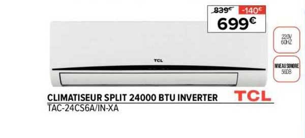 climatiseur split 24000 btu inverter tcl