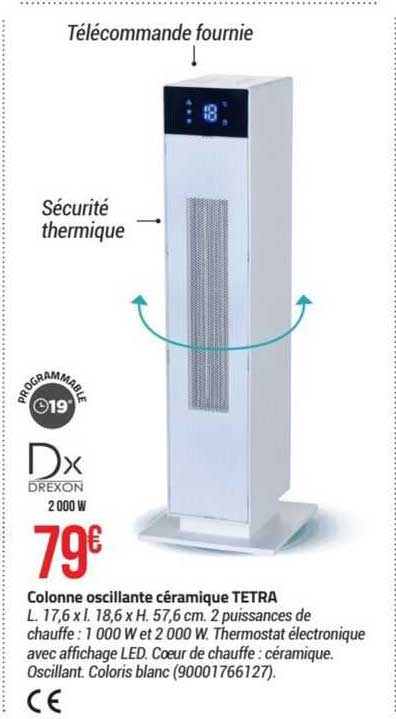 Colonne Oscillante Céramique Tetra