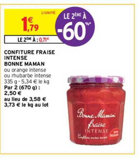 confiture fraise intense bonne maman le 2ème à -60%