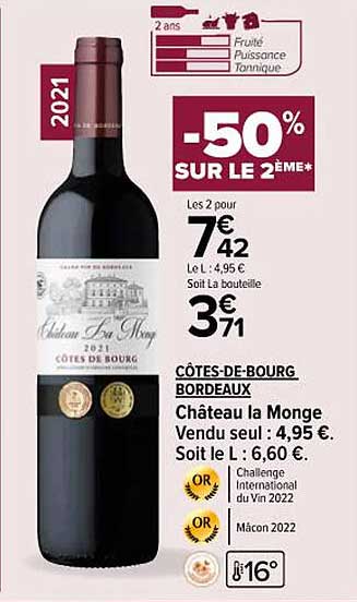 côtes-de-bourg bordeaux château la monge