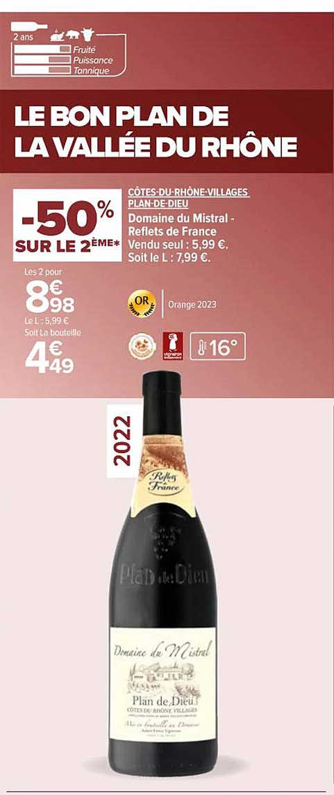 Côtes-du-rhône-villages Plan-de-dieu Domaine Du Mistral - Reflets De France
