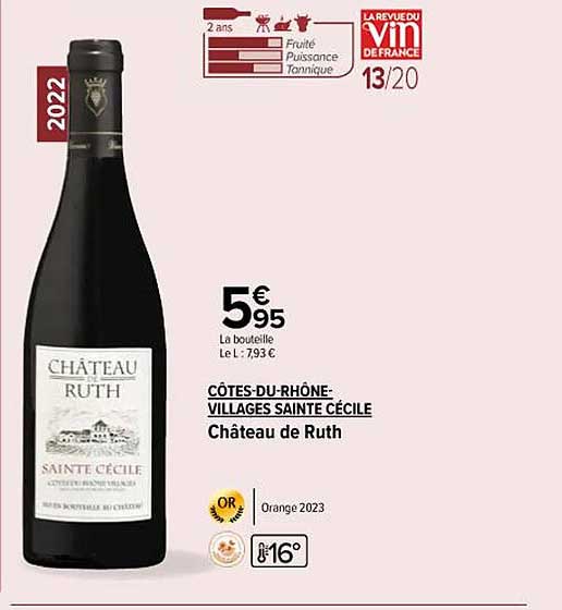 côtes-du-rhône-villages sainte cécile château de ruth