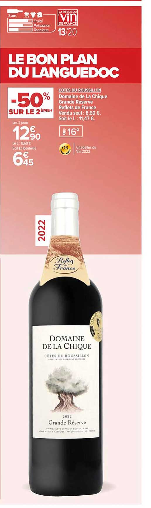 Côtes-du-roussillon Domaine De La Chique Grande Réserve Reflets De France