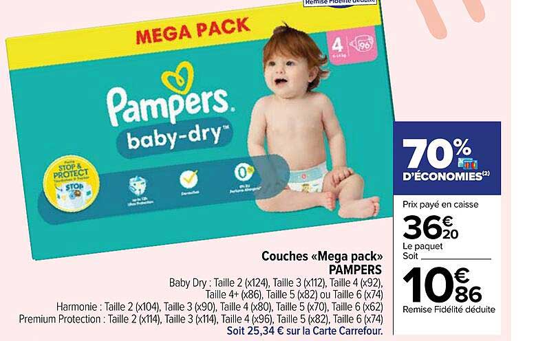 Couches «méga Pack» Pampers