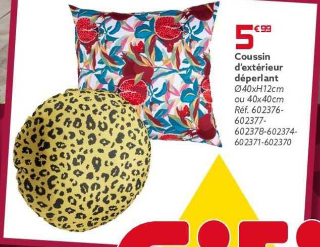 coussin d'extérieur déperlant