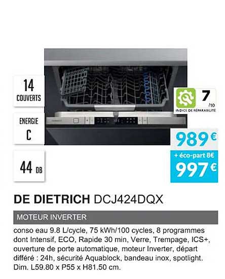 de dietrich dcj424dqx moteur inverter