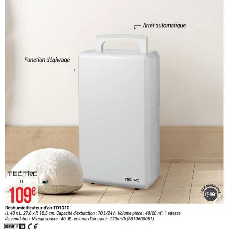 déshumidificateur d'air td1010 tectro