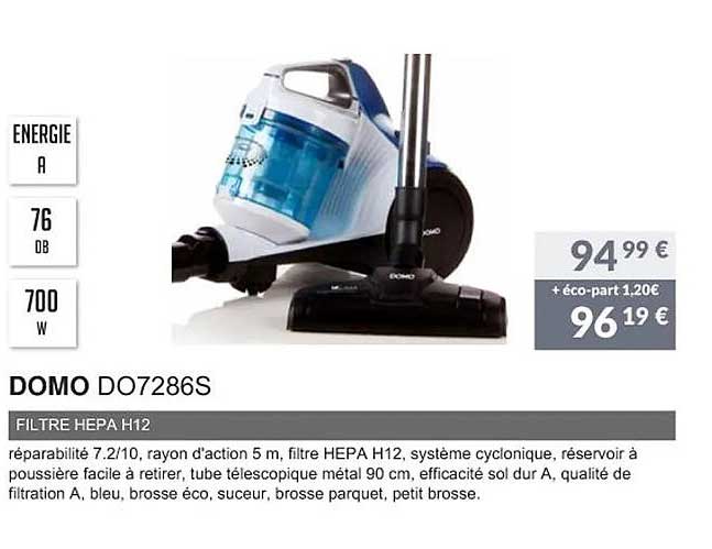 domo do7286s filtre hepa h12