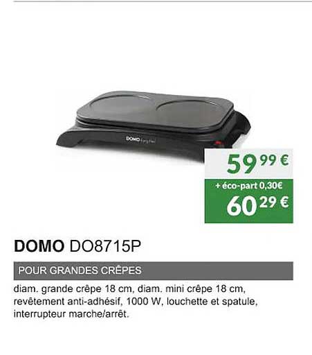 domo do8715p pour grandes crêpes