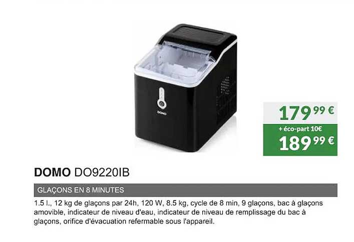 domo do9220ib glaçons en 8 minutes