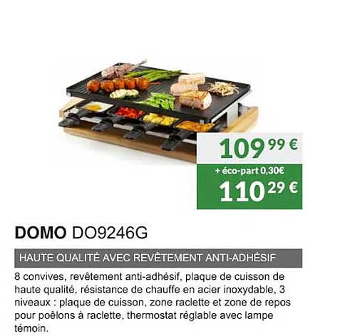 domo do9246g haute qualité avec revêtement anti-adhésif