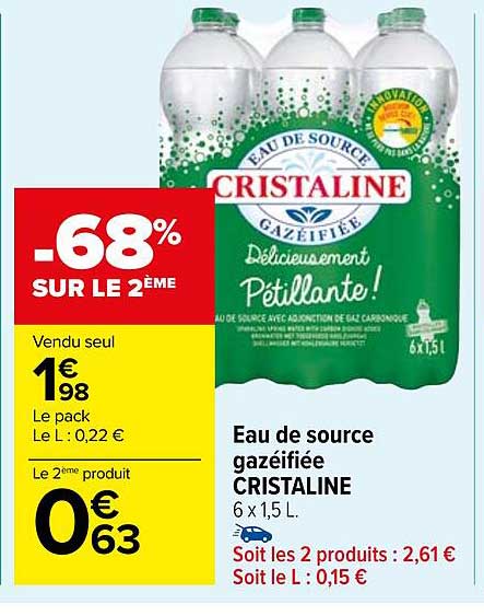 Eau De Source Gazéifiée Cristaline