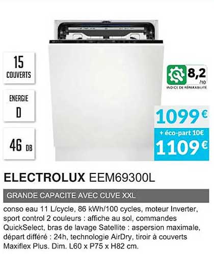 electrolux eem69300l grande capacite avec cuve xxl