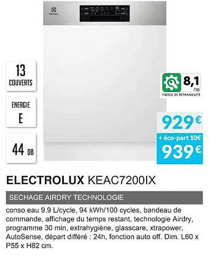 electrolux keac7200ix sechage airdry technologie
