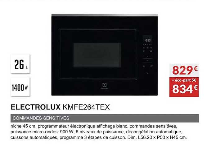 electrolux kmfe264tex commandes sensitives