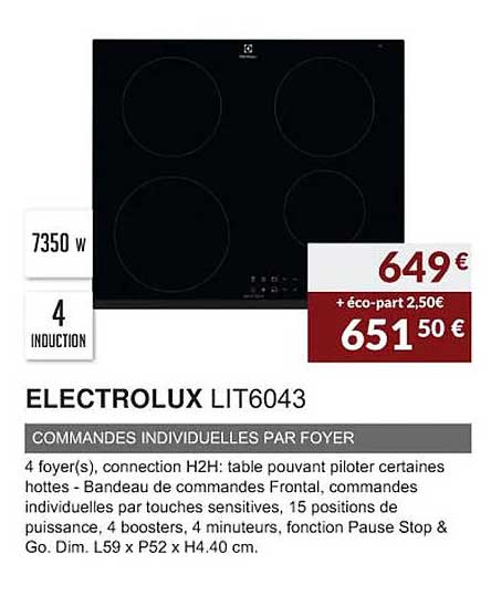 electrolux lit6043 commandes individuelles par foyer