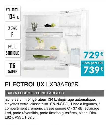 electrolux lxb3af82r bac à légume pleine largeur