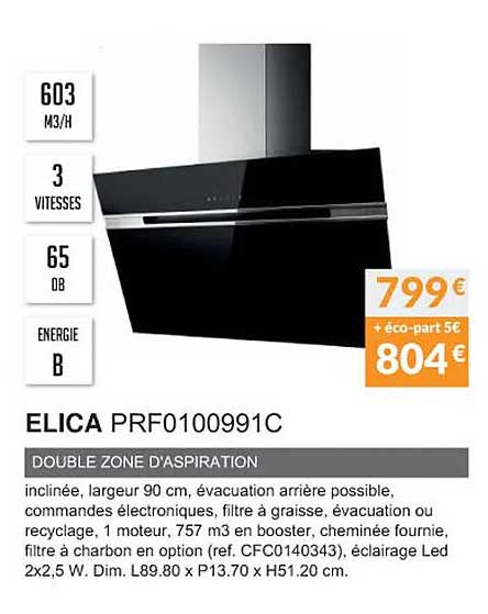 elica prf0100991c double zone d'aspiration