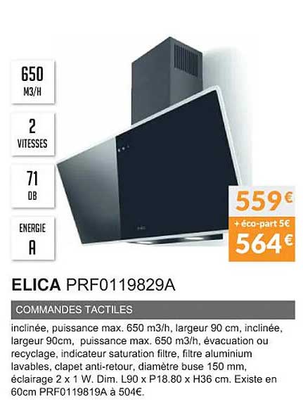 elica prf0119829a commandes tactiles