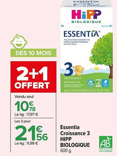 Essentia Croissance 3 Hipp Biologique